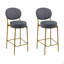 Ensemble de 2 tabourets de bar rembourrés en velours-2049871642