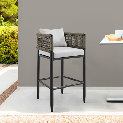 Scotia Aluminum Outdoor Stool with Cushion