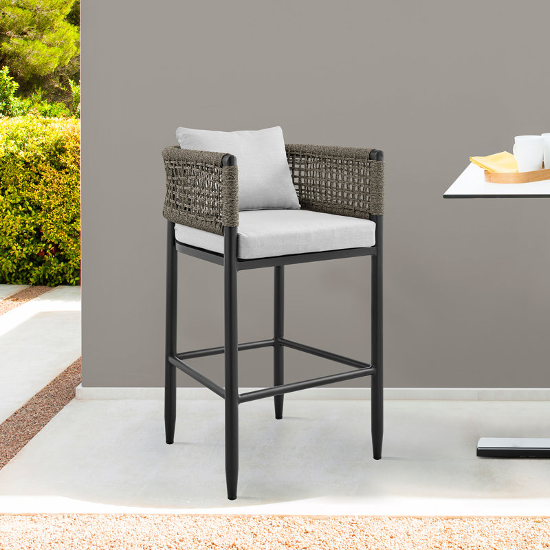 Chave Aluminum Outdoor Stool with Cushion