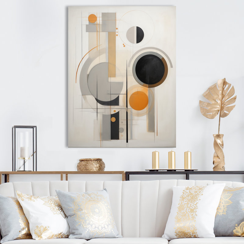 «Energy of Possoss», art abstrait rétro sur toile géométrique moderne sur toile, H 32 po x l 16 po x P 1 po, Toile tendue