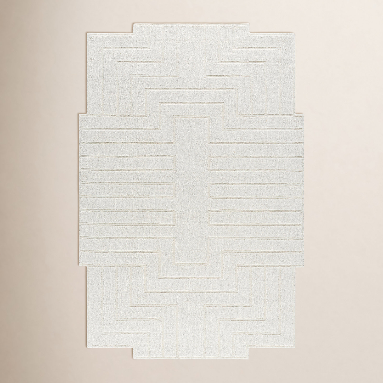 Loretto Hand-Loomed White Wool Rug, Novelty 9' x 12'