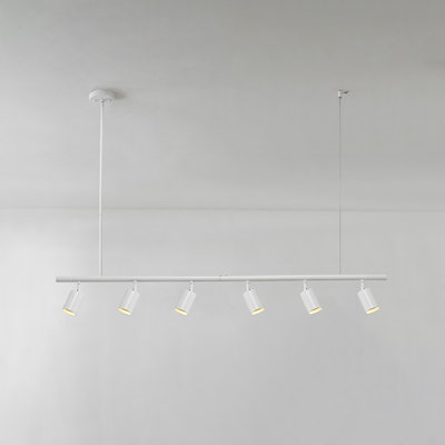 Cynthia 6-Light Matte White Adjustable Height Track Lighting with Pivoting Track Heads