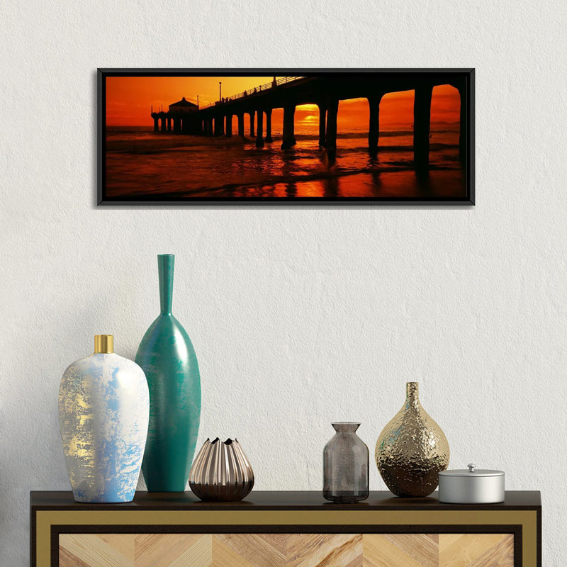 «Manhattan Beach Pier, Manhattan Beach, Los Angeles County, California», reproduction de photo sur toile tendue