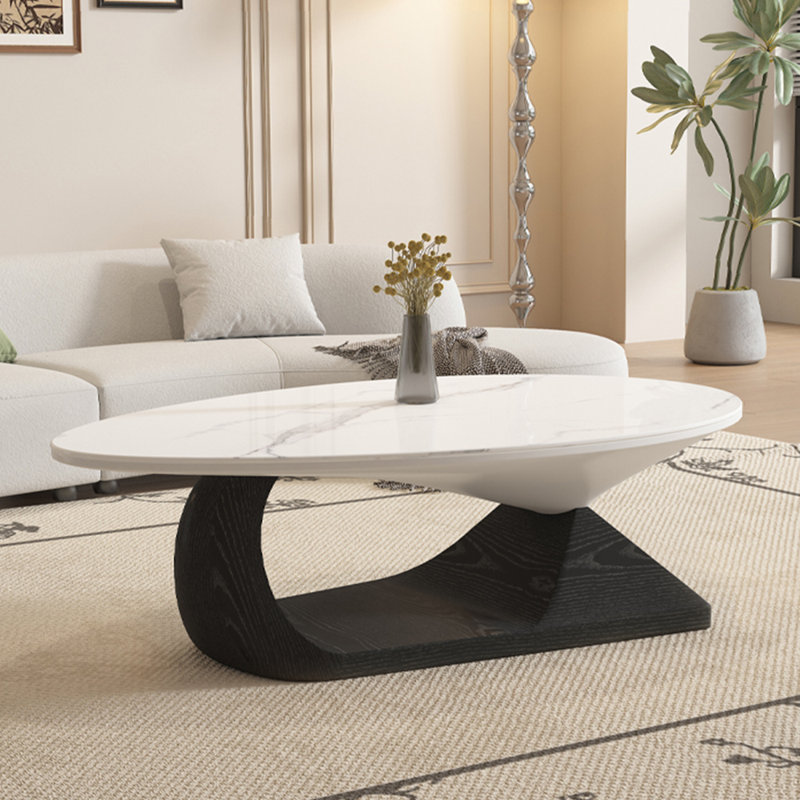 Table basse italienne simple moderne, Noir, H 15,7 po x L 47,2 po x l 31,5 po