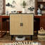 Buffet 31,5 "avec 2 portes et tablettes en rotin