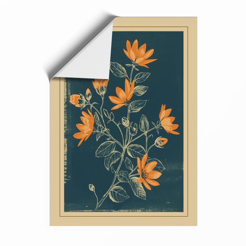 Golden Study Botanical - Framed Print, A2 - 59.4 x 42.0 cm, Unframed