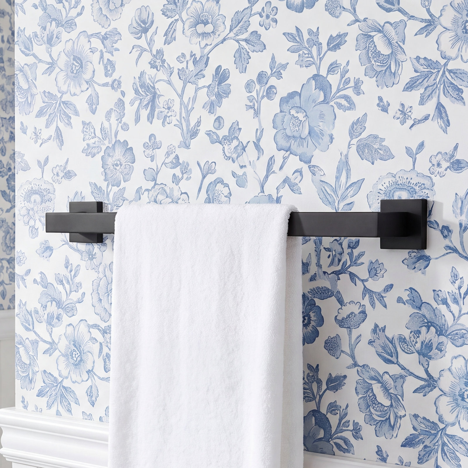 24" Wall-Mounted Stainless Steel Towel Bar, Matte Black, 3.13'' H X 23.75'' L X 2.19'' D