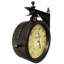 Outdoor Round Metal Wall Clock 12 Inches - Weathered Brown