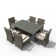 Rectangular 6 - Person 62.99" Long Dining Set with Cushions