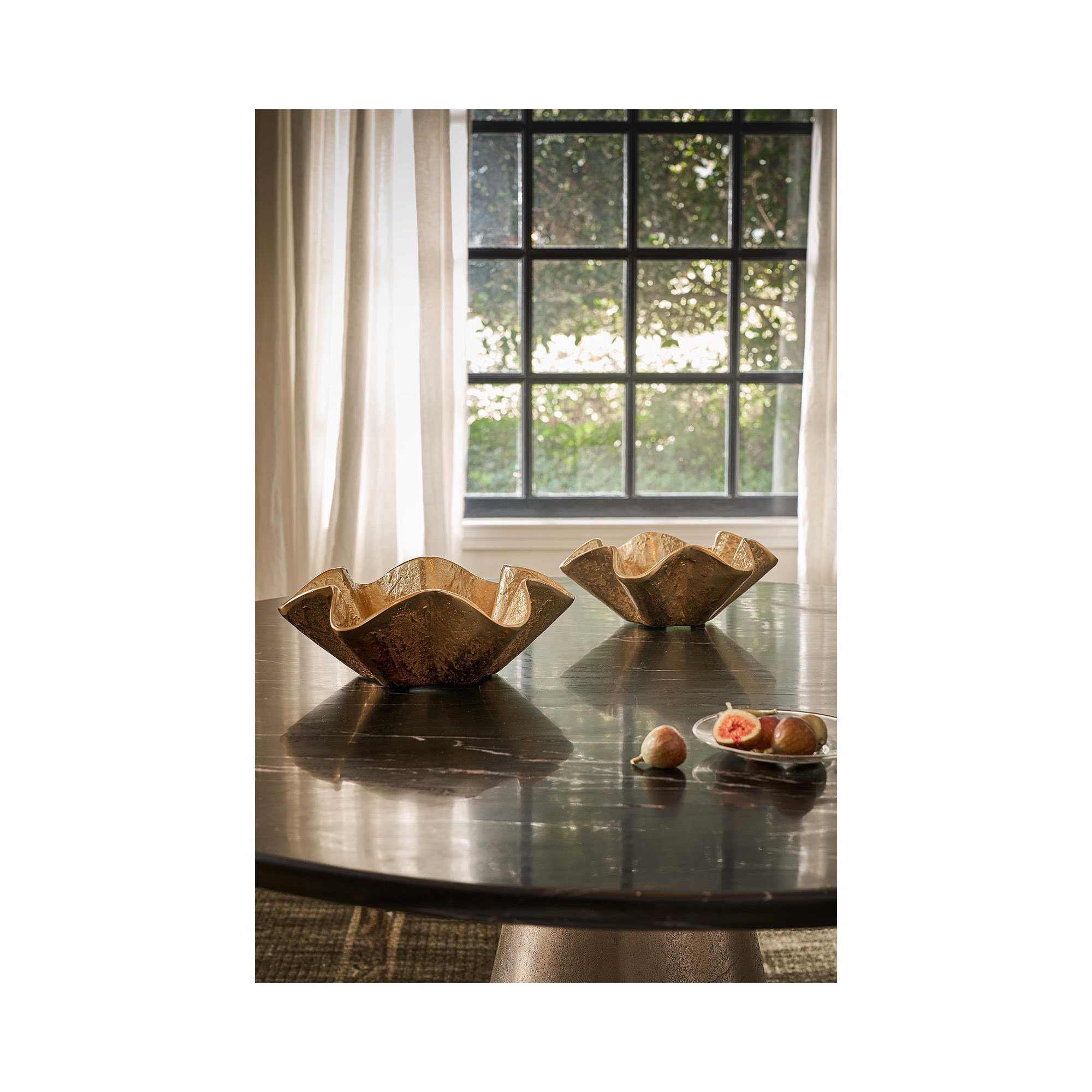 Pedicoat Metal Bowl Small, Brass, 4.75" H x 13" W x 13" D