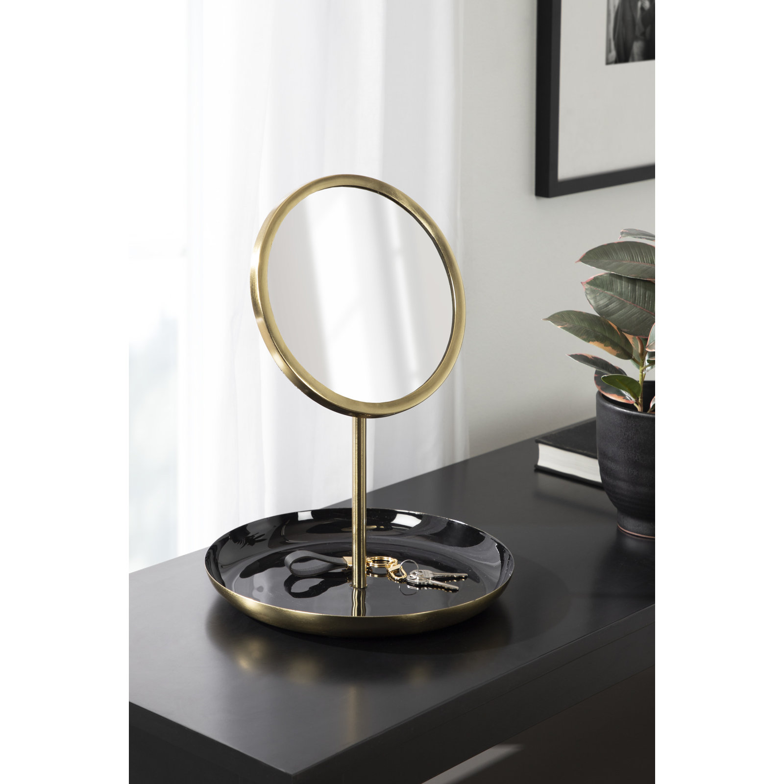 Idria 11" Accent Mirror, Black