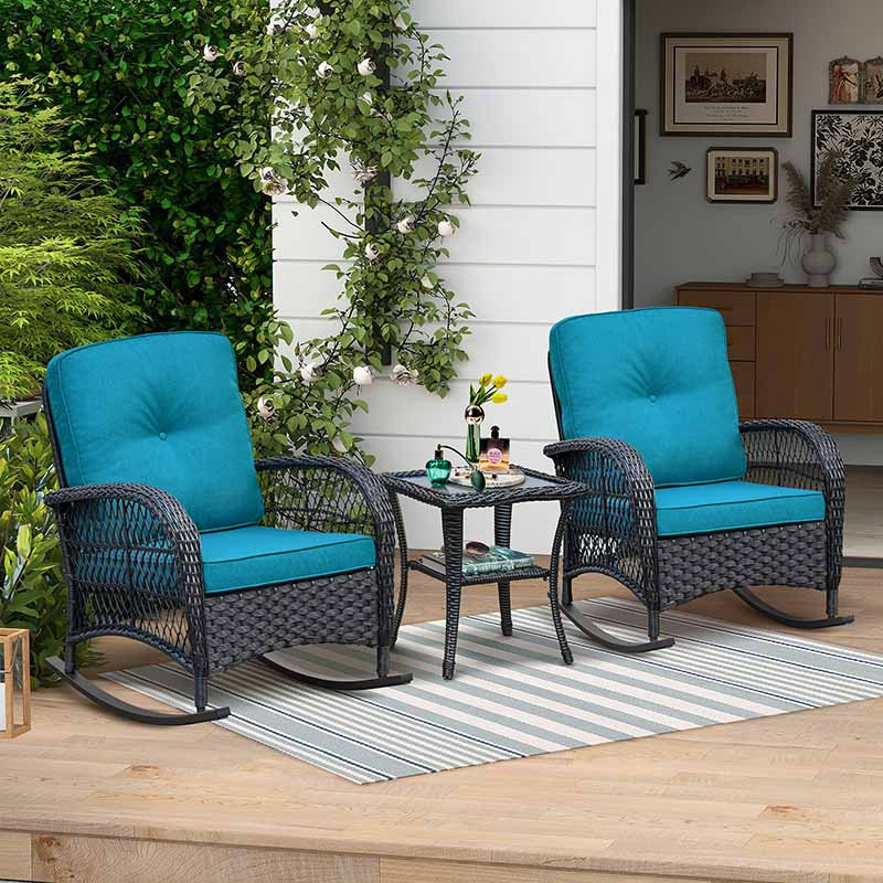 Wicker Outdoor Chair, Blue