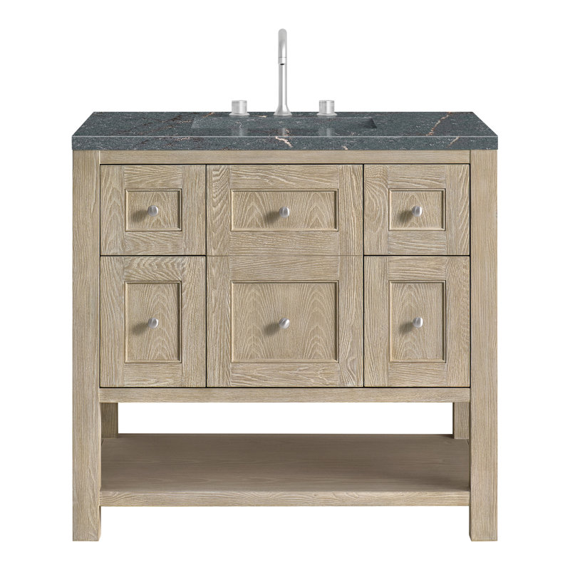Breckenridge 36'' W Single Vanity, Whitewashed Oak, 8" Widespread, Parisien Bleu