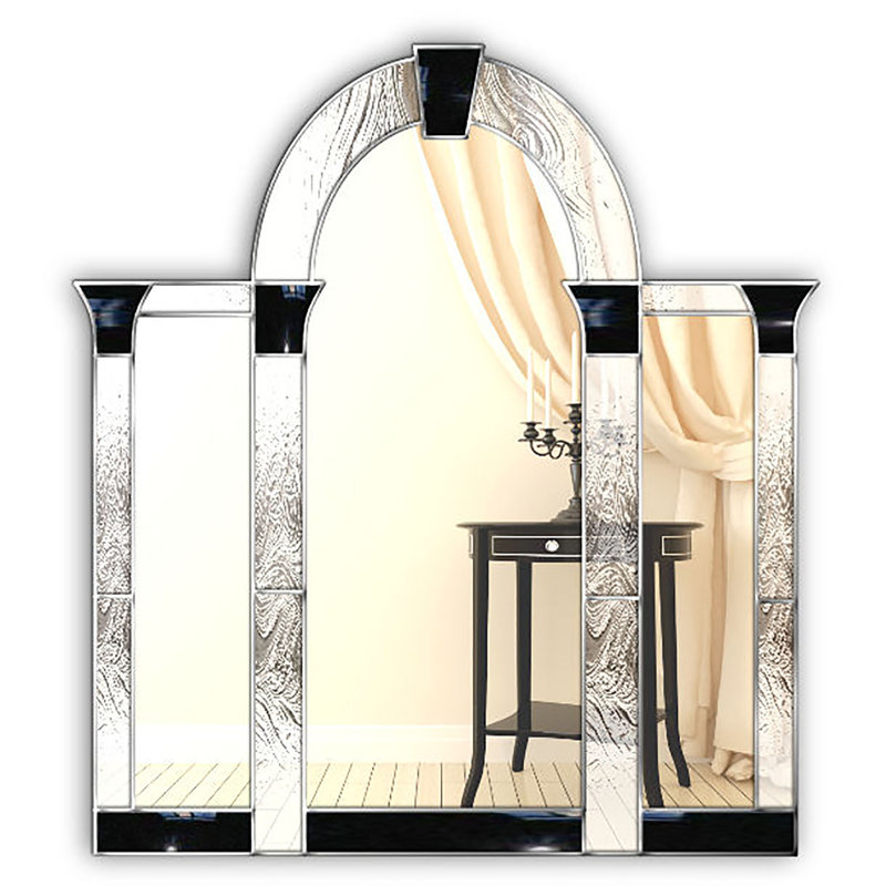 Hugo Flat Wall Mirror, Silver/Black/White