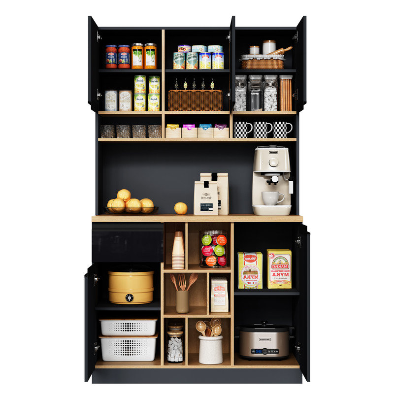185cm Kitchen Pantry, Black