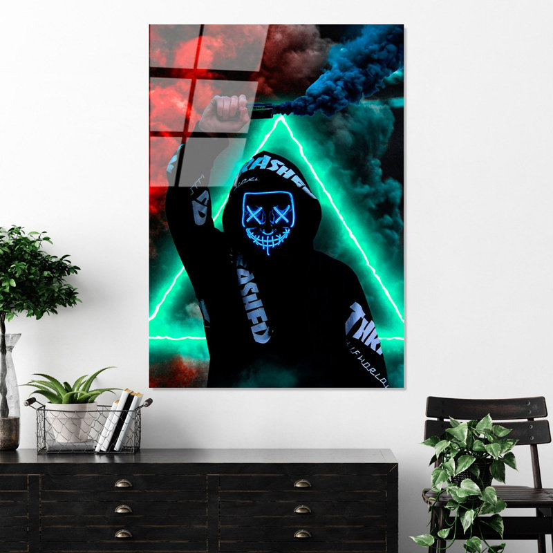 Superbe peinture murale en verre trempé 27,6 po x 39,4 po | 100% verre trempé, épaisseur: 0,16 pouce | Décoration élégante pour le salon ou le bureau, durable et facile à nettoyer, idée de cadeau parfaite
