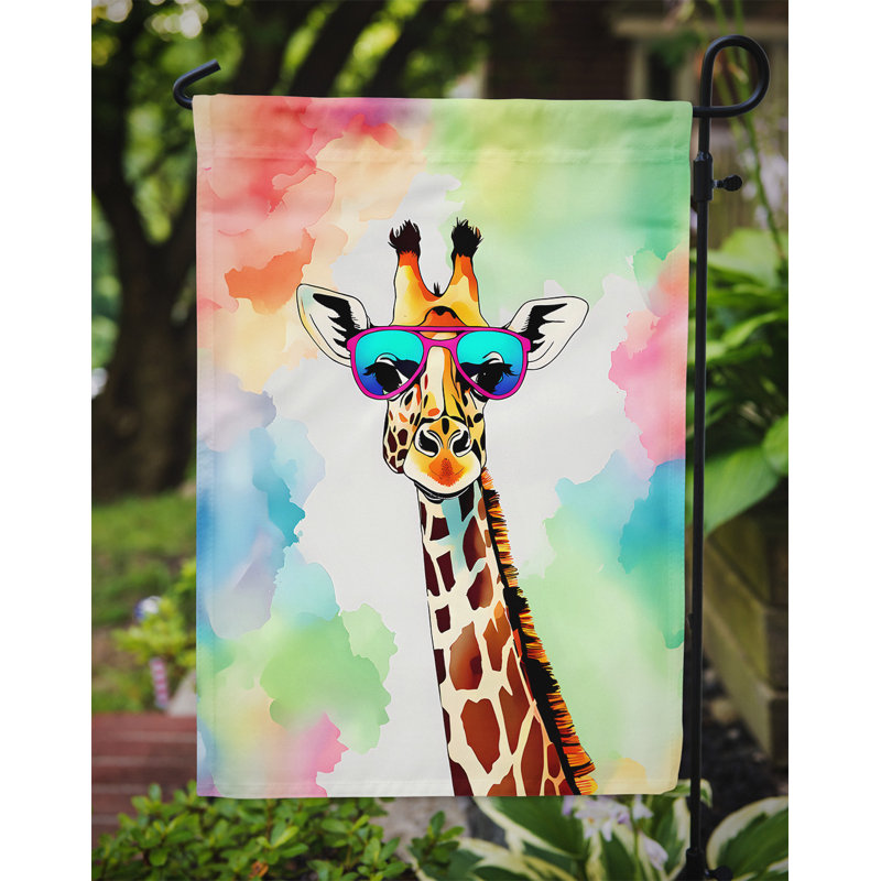 Drapeau de jardin hippie girafe