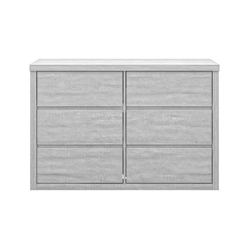 Brannick 46.5'' W 6 - Drawer Dresser, Dusty Gray Oak