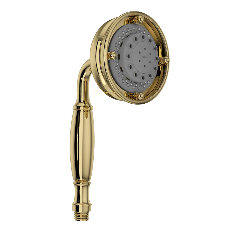 Rohl 4" 3-Function Handshower, Unlacquered Brass