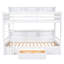 Lit superposé simple avec tablettes intégrées à côté des lits supérieur et inférieur et tiroir de rangement-1174036321