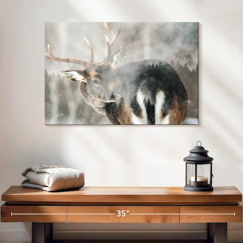 Cerf Brampt Winter Forest, H 16 po x l 24 po