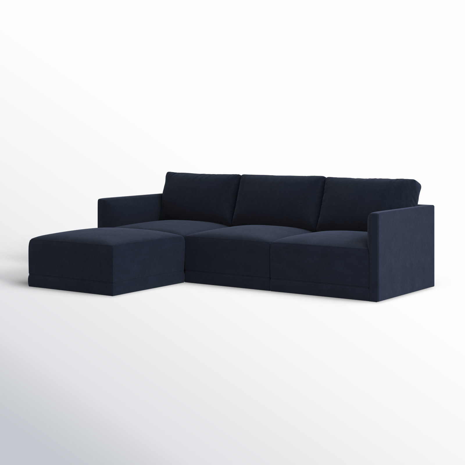 Deirdre Modular Upholstered Reversible Chaise L-Sectional, Navy