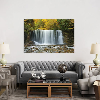 Canada, Ontario. Boyne River at Hoggs Falls in Autumn 1 Piece Wrapped Canvas Wall Art