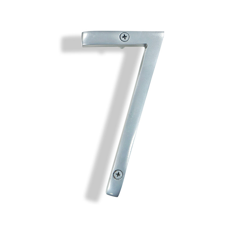 Numéro de maison en métal flottant, 7, Argent argent, 6"