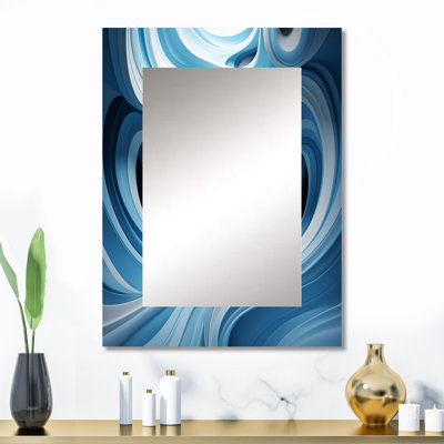 Op Art Blue Focus II - grand miroir décoratif, art mural imprimé