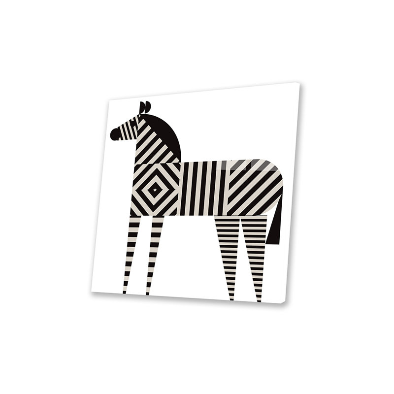 Zèbre rayée - impression sans cadre, H 24 po x l 24 po x P 0,25 po
