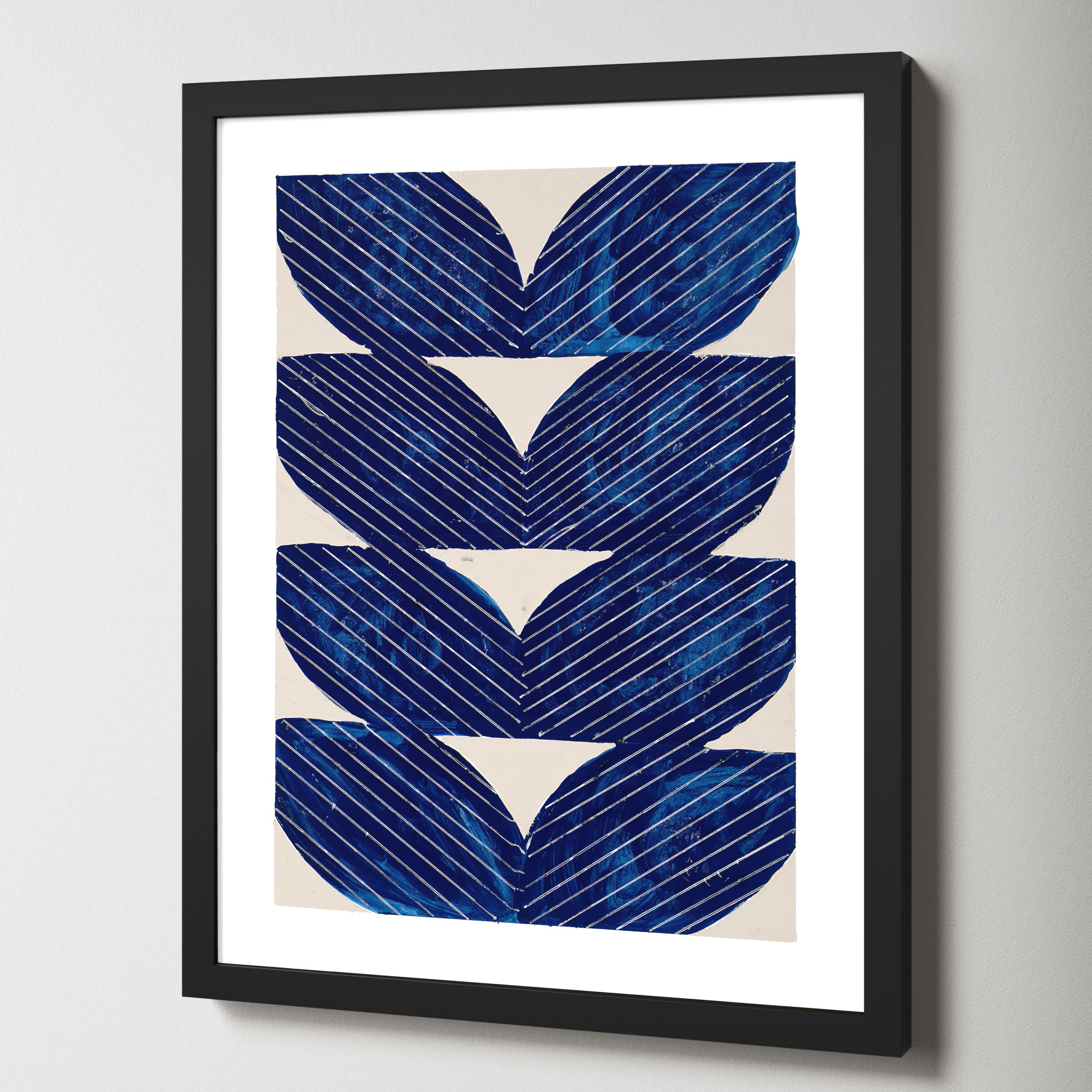 Navy Chevron by Andrea Stokes, Black, 25" H x 20" W x 1.25" D