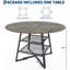 Grande table de salle à manger ronde moderne pour 4 personnes, table de cuisine circulaire spacieuse avec rangement intégré, mobilier de style classique pour la salle à manger et l'espace de cuisine-133356699-133356697