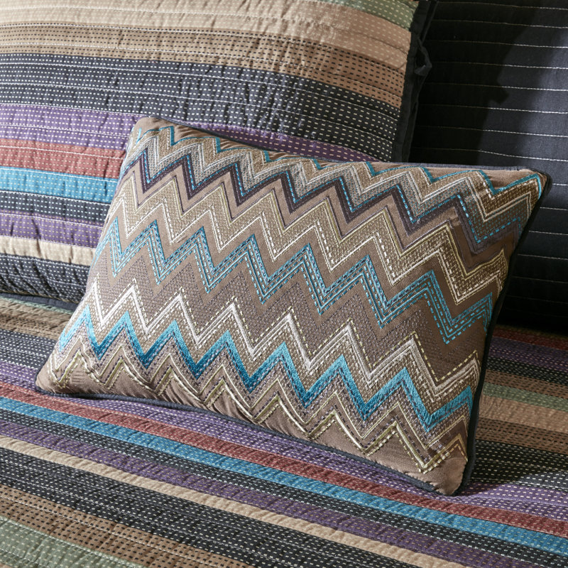 Yosemite Quilted Daybed Cover Set in Purple Teal, 75in x 39in