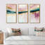 Géode abstraite rose et marbre vert IV - 3 pièces sur toile-87918141-87918142