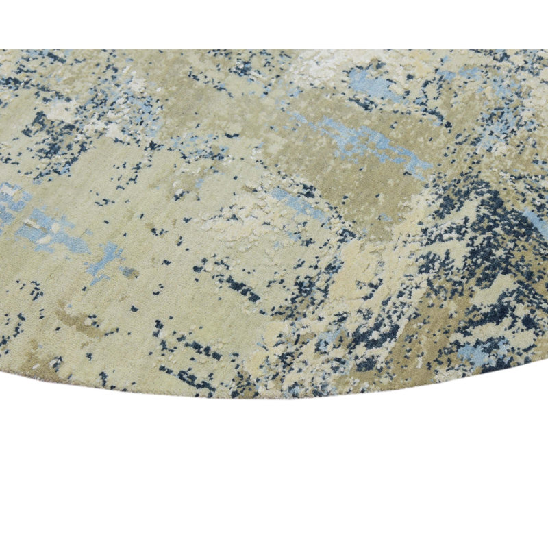 Hand Woven Silk and Wool Abstract Area Rug