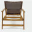 Chaise longue en bois et osier Hampton