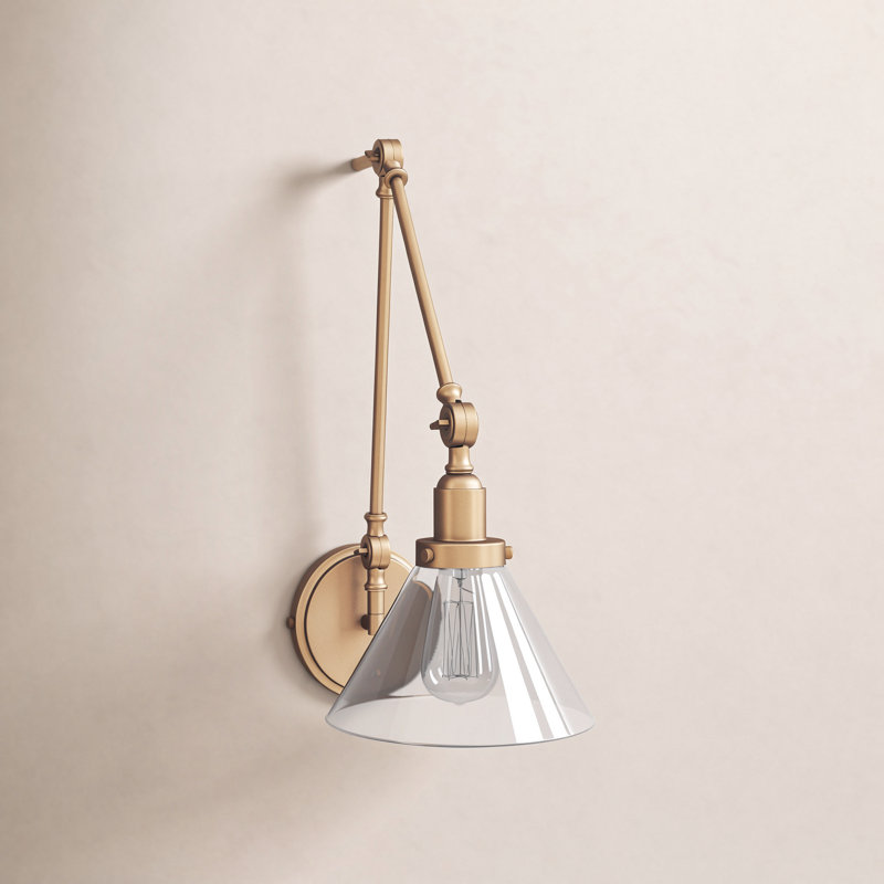 Catalina 1-Light Plug-in Swing Arm Wall Sconce, Brass