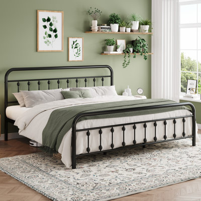 Modern Design Metal Platform Bed Frame With Headboard And Footboard