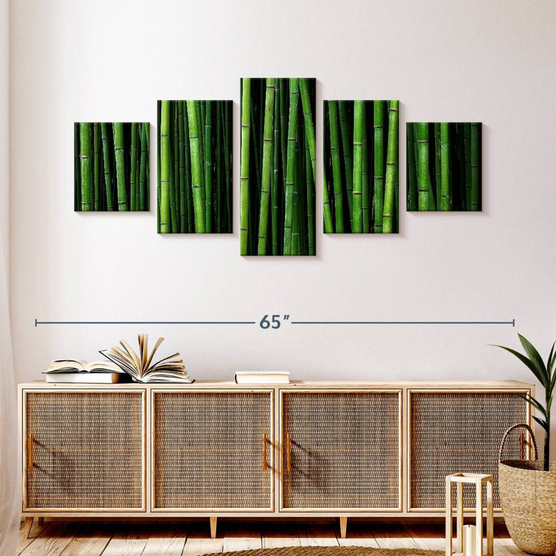 Green Bamboo Forest, 24" H x 55" W