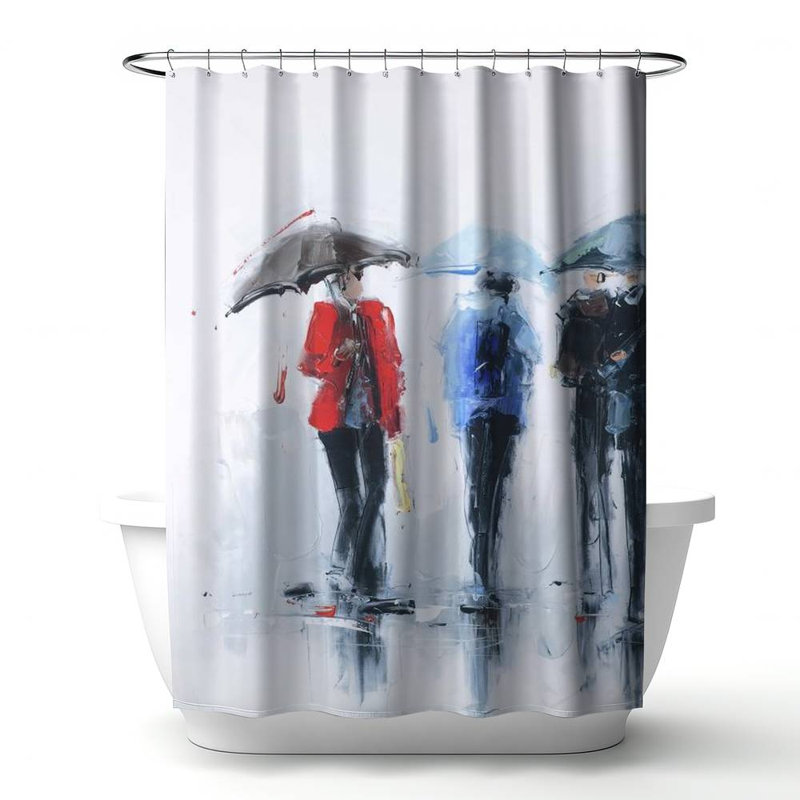 Shower Curtain ST51 – Polyester Shower Curtain, Dye Sublimation Print, 71" W × 74" L