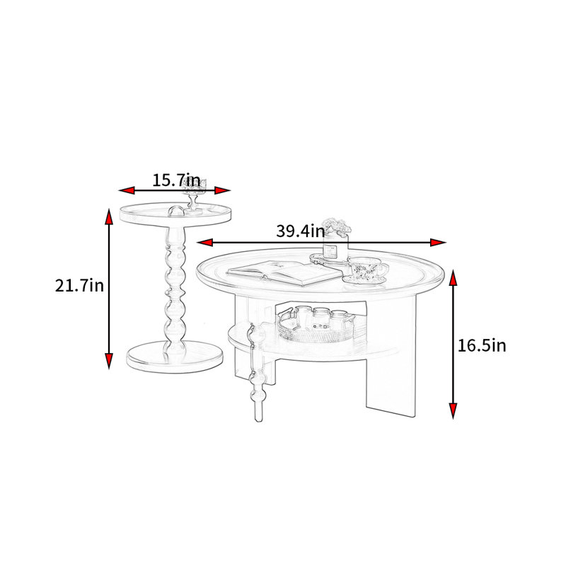 Table basse de style rétro classique français