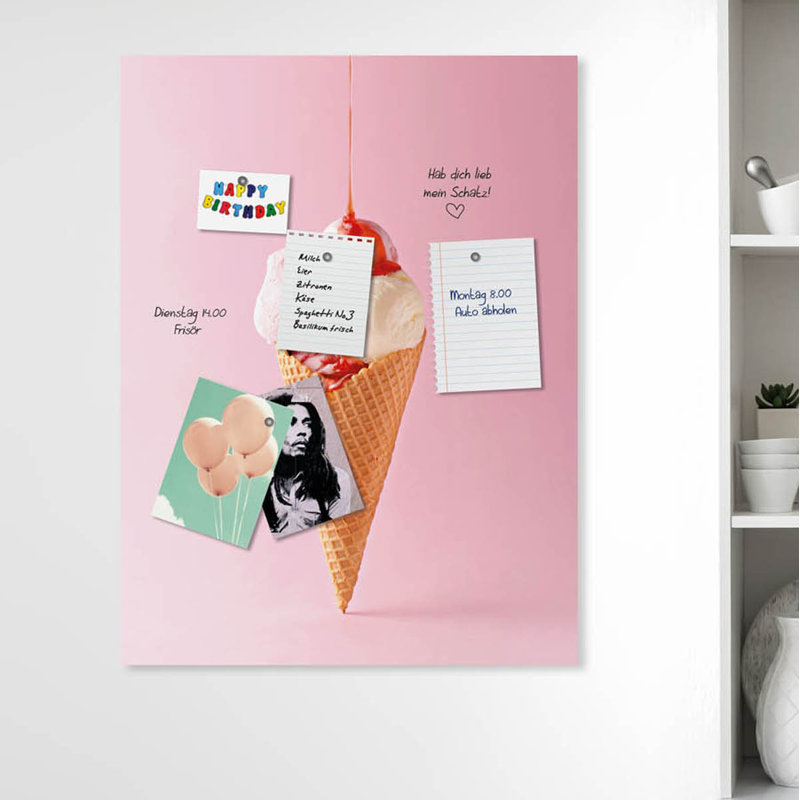 Magnetic Glass Photo Memo Board