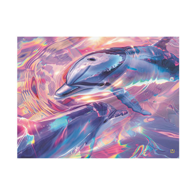 Michael David Ward Prismatic Dolphins Canvas Art