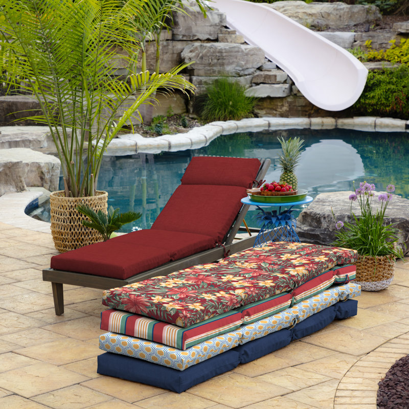 Coussin de chaise longue d'extérieur ARDEN, Rubis, H 3,5 po x l 22 po x P 52 po