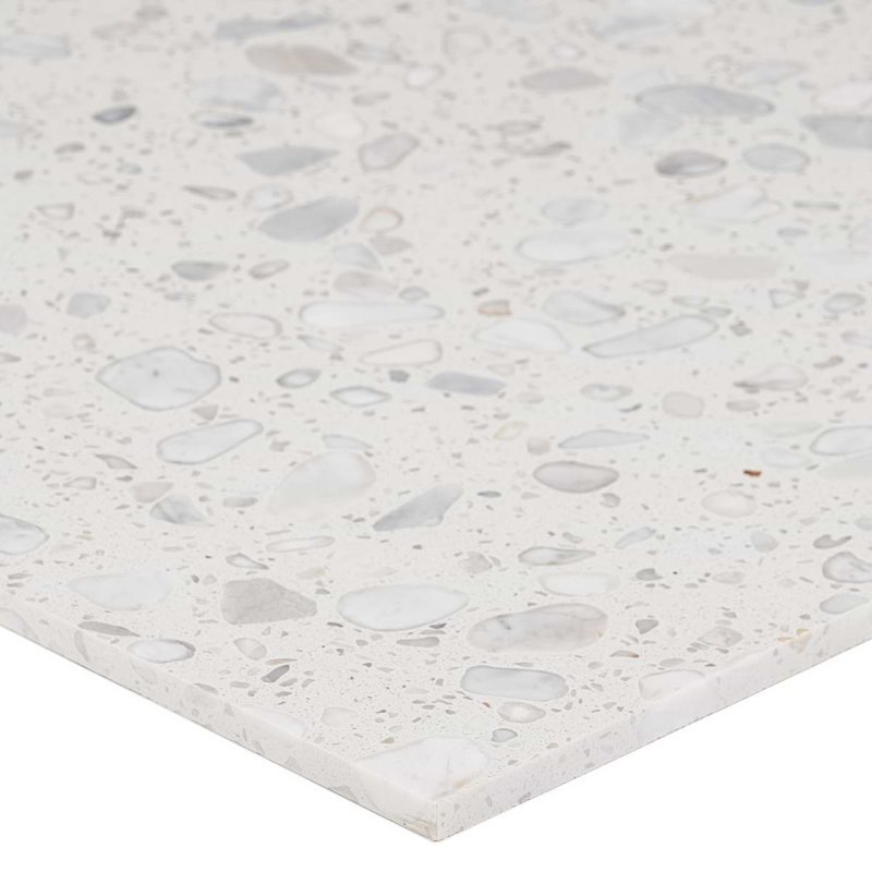 Terrazzo Italy Sacra 24x24 Honed Marble Tile, Sacra Bianco White