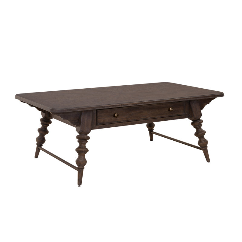 Chimney Smoke Rectangular Wood Cocktail Table with Storage