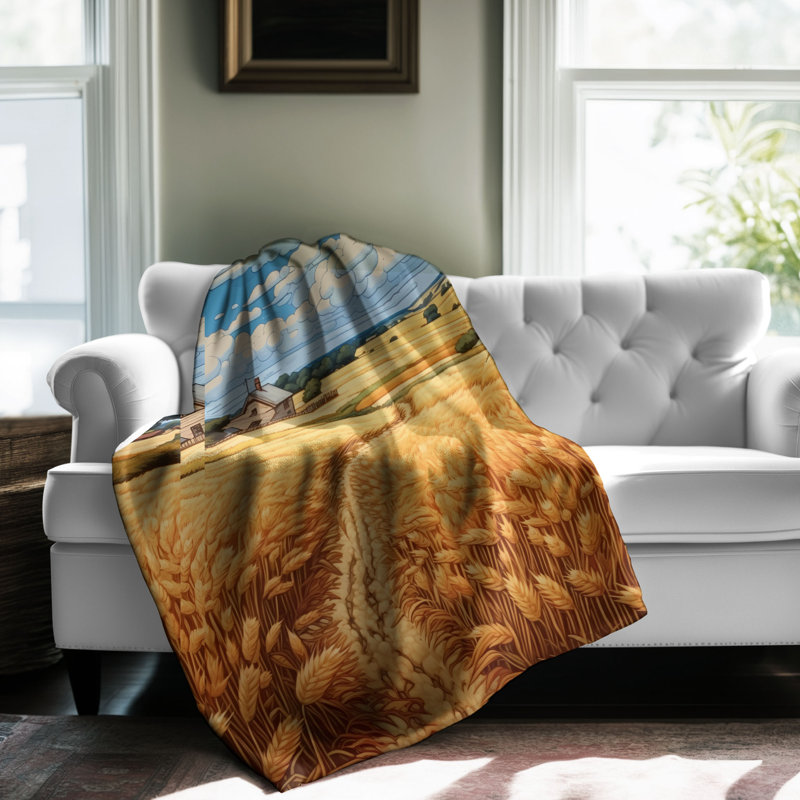 Jeté Rustic Wheat Haven - 1 pièce Sherpa, L 50 po x L 60 po