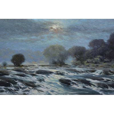 Moon Rapids 1 Piece Wrapped Canvas Painting