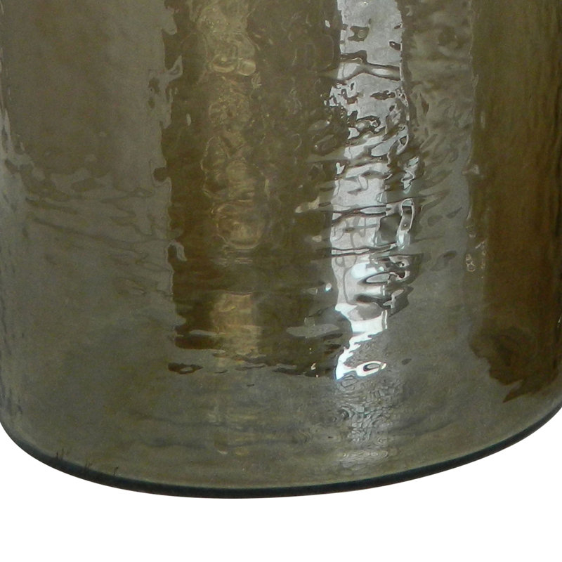 Lanterne en verre, Vert olive, H 19 po x l 9 po x P 9 po