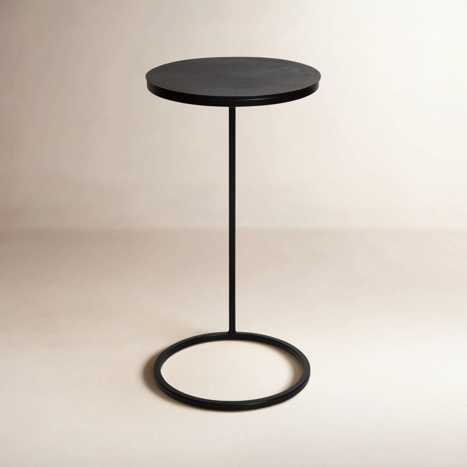 Addie 13" End Table, Aged Black Top/Aged Black Base